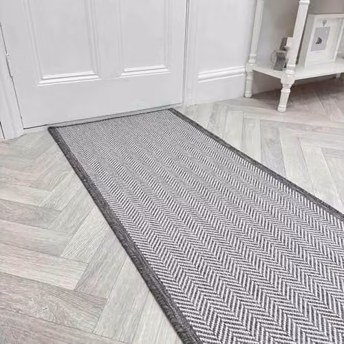 runrug Reversible Indoor/Outdoor Hallway Runner Rug, Grey Stone Look, W: 60 cm, L: 360 cm
