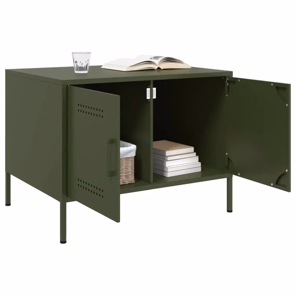 Berkfield Home Industrial Metal Coffee Table, Green, W: 68 cm, D: 50 cm, H: 50.5 cm – 3