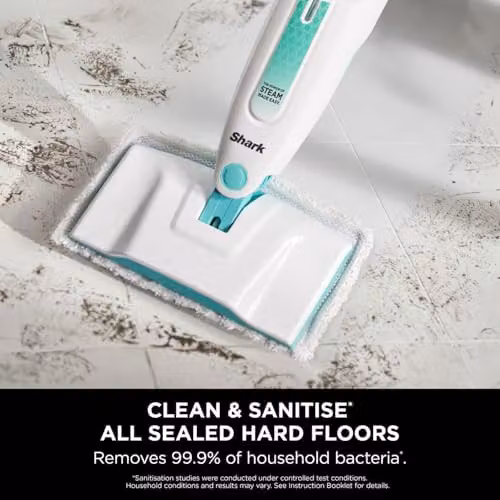 Shark S1000UK Lightweight Steam Mop for Hard Floors in White and Green with 375ml Water Tank – 2