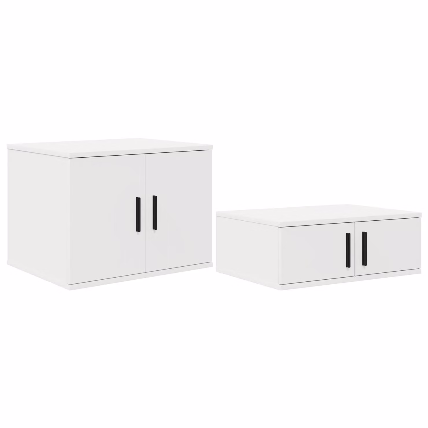 Berkfield Home Modern Freestanding Storage Cabinet in White with Hinged Doors and Internal Shelves, W/D/H: 118 x 41 x 40 cm