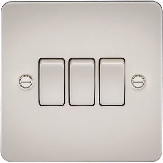 Knightsbridge FP4000PL Pearl 10AX 3G 2-Way Flat Plate Switch