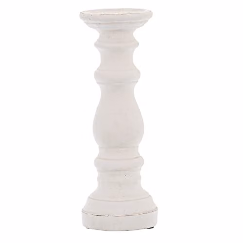 Love Lace Matt White Ceramic Pillar Column Candle Holder H 31 cm x W 12 cm x D 12 cm