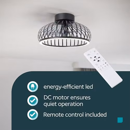 Eglo Mogano LED ceiling fan with dimmable light and remote control, Black – 2