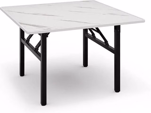 FORGEVIO White Foldable Square Dining Table W/D/H: 60 x 60 x 51 cm – 1