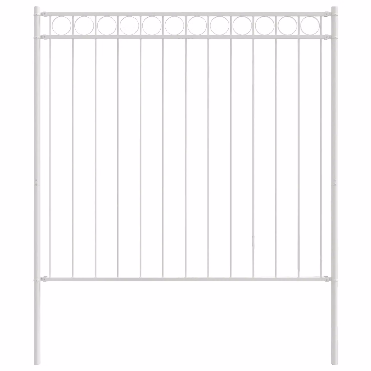 Berkfield Home Steel Garden Fence, White, W: 1.7 m, H: 1.5 m – 2
