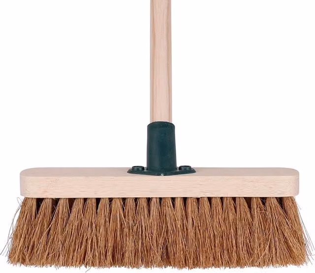 Charles Bentley Coco Fibre and Wood Garden Broom in Brown, Width: 29 cm