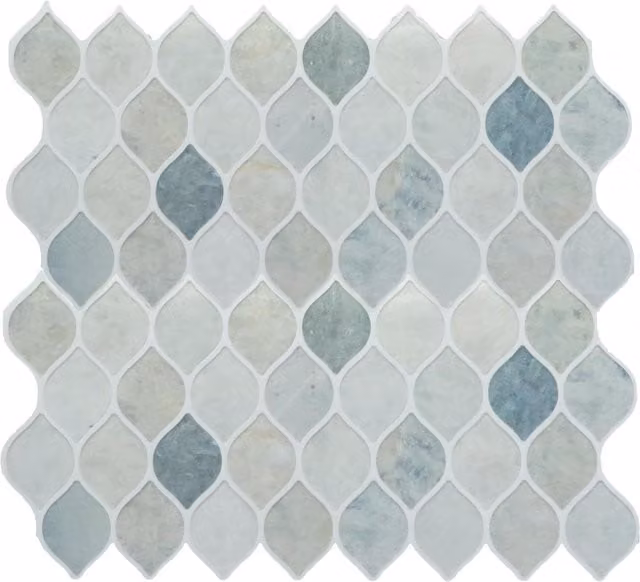 WALPLUS Glossy 3D Geometric Adhesive Tile Stickers in Grey Stone Effect