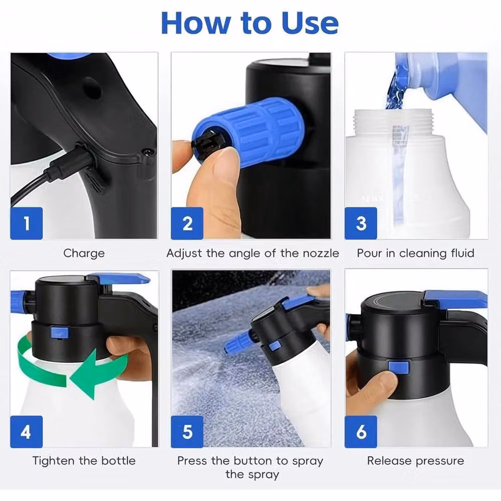 NESTLUNE Electric Car Foam Sprayer, 1.5 l, White – 2