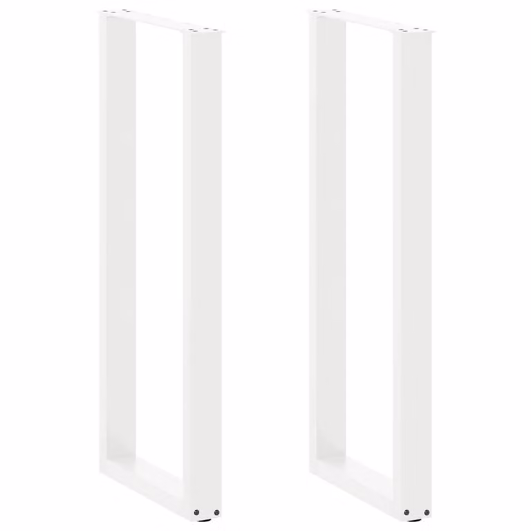 Berkfield Home U-Shaped Steel Coffee Table Legs, 2 Pieces, White, H: 40 cm, W: 110-111 cm