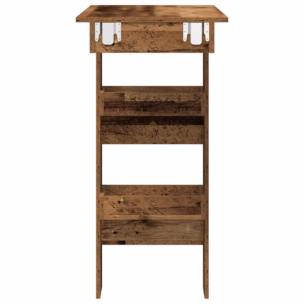 Berkfield Home Wall Bar Table in Old Wood Brown, W/D/H: 102 x 45 x 103.5 cm – 2