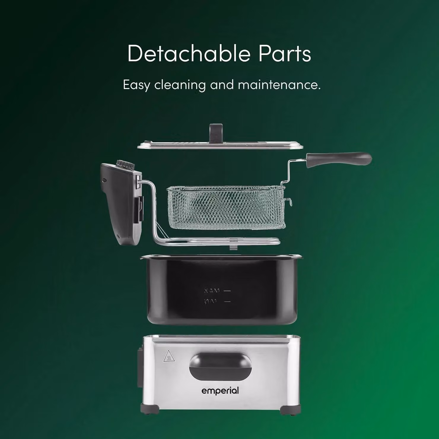 Emperial 2000W Deep Fat Fryer in Silver with Stainless Steel Basket, 3L – 7