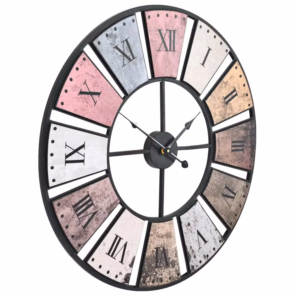 Berkfield Home Vintage Round Wall Clock with Quartz Movement, Multicolour, Diameter: 60 cm – 3