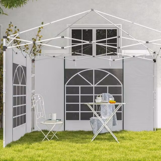 Outsunny 2 Pack White Polyester Pop Up Gazebo Side Panels