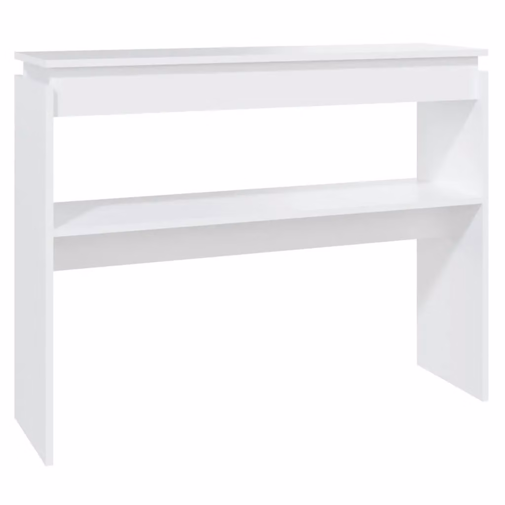 Berkfield Home White Console Table in Engineered Wood W/D/H: 102 x 30 x 80 cm – 2