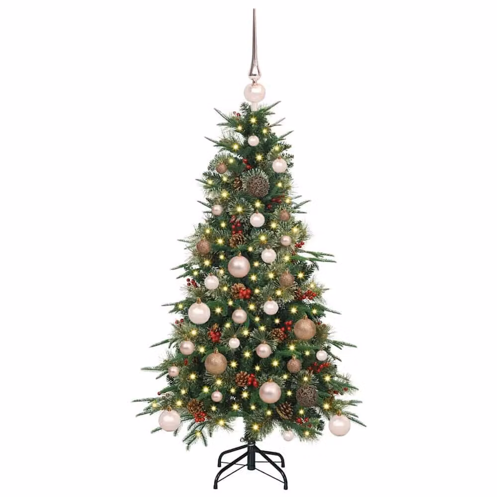 Berkfield Home Green Artificial Hinged Christmas Tree, Height: 120 cm – 3