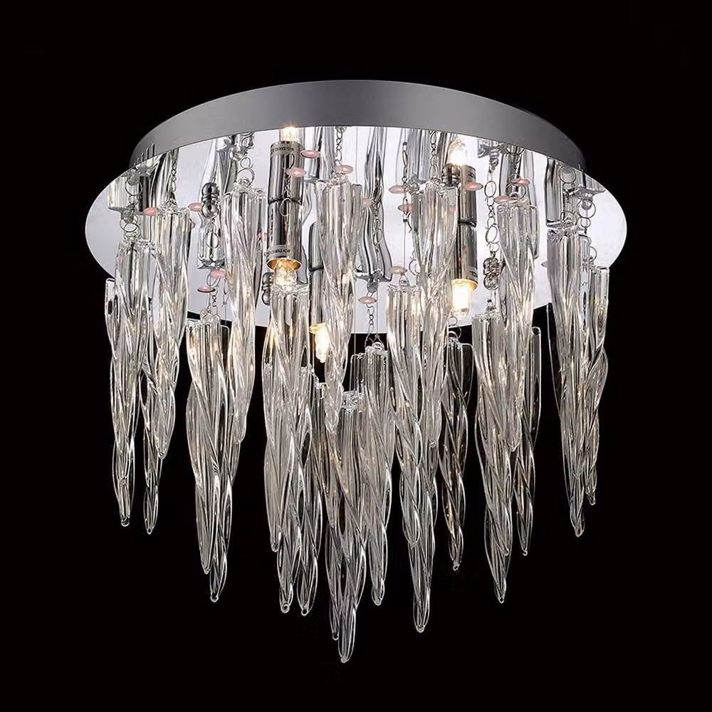 Netlighting Tropez 3 Light RGB LED Ceiling Lamp with Remote Control, Chrome and Grey Glass – 2