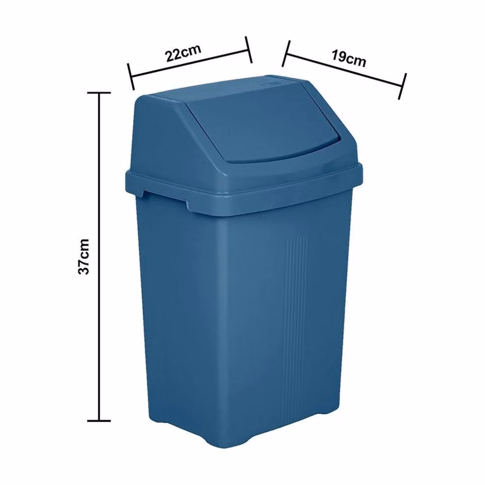 Nordara 8L Plastic Swing Bin with Lid in Blue – 2