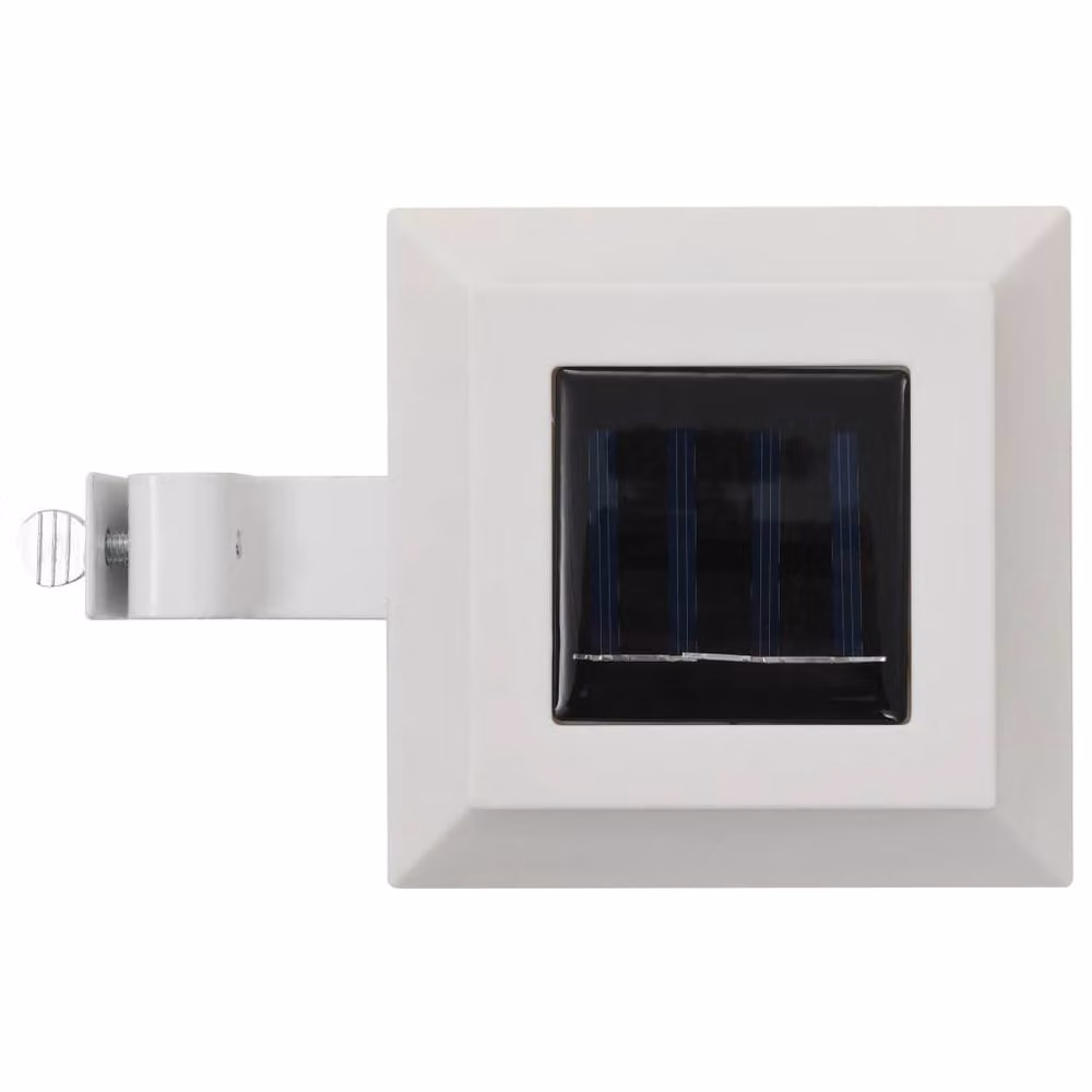 Berkfield Home 6 Piece Set of White Square LED Solar Outdoor Garden Lamps with Dusk Sensor – 2