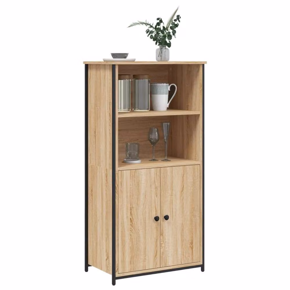 Berkfield Home Sonoma Oak Highboard in Light Brown, W/D/H: 62 x 36 x 121.5 cm – 3
