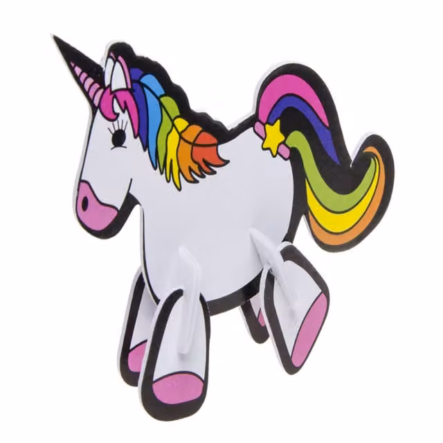 LG-Imports Pack of 12 Multicolour Unicorn 3D Puzzles in White Polypropylene