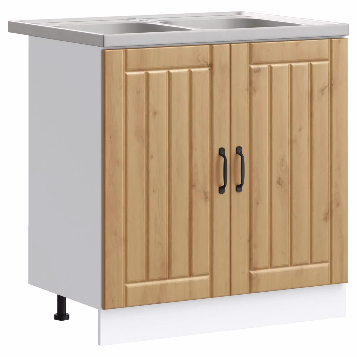 Berkfield Home Lucca Kitchen Sink Cabinet with Double Basins in Artisan Oak Brown