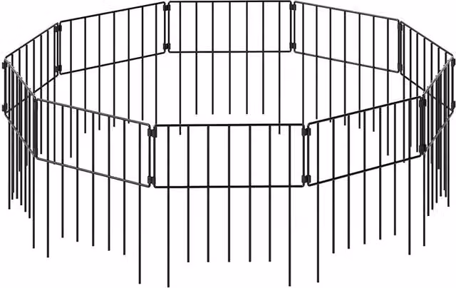 Levede 10 Pack Black Metal Decorative Animal Garden Fence Barrier – 1
