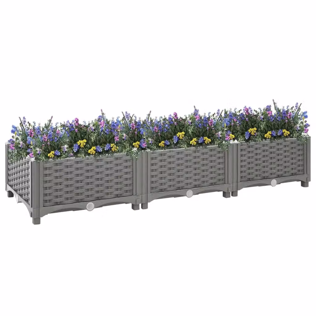 Berkfield Home Grey Polypropylene Raised Bed W/D/H: 120 x 40 x 23 cm – 2