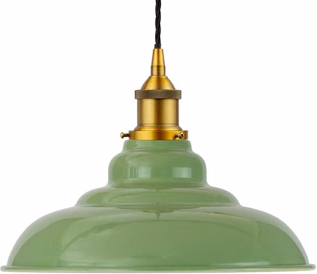 SE Home St Edmund's Pendant Light in Mint Green with Antique Gold and Black Twisted Details