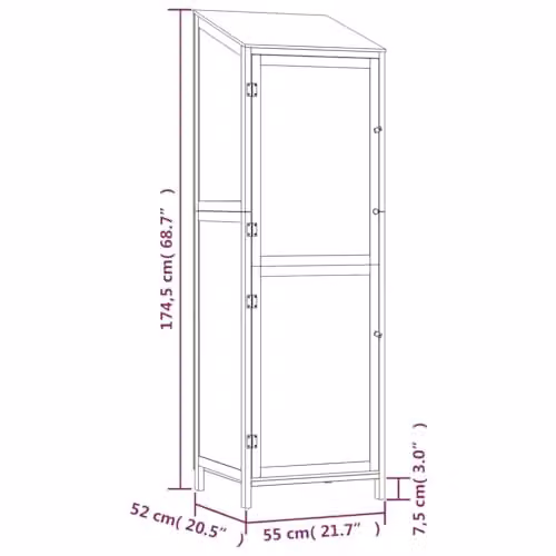 vidaXL Rustic Tall Garden Cabinet in Anthracite Wood, W/D/H: 55 x 52 x 174.5 cm – 3