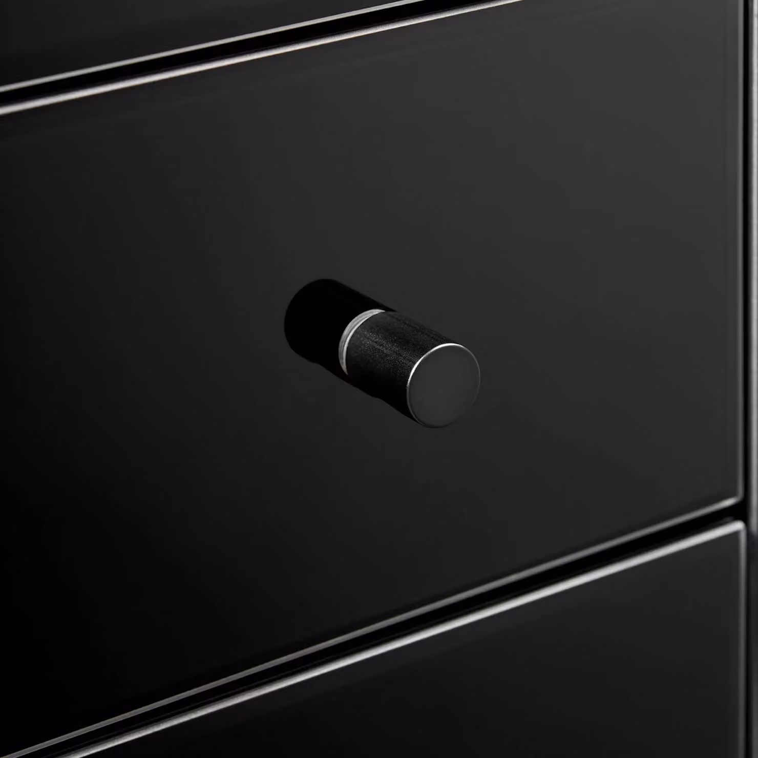 FurnitureboxUK Lexi Large Wooden Bedside Table with 3 Drawers and Modern Black Mirrored Finish – 3