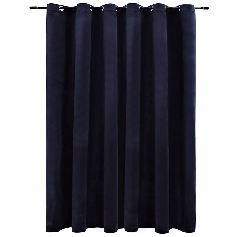 Berkfield Home Elegant Blackout Velvet Curtain with Eyelets, Dark Navy Blue, W: 290 cm, H: 245 cm – 3