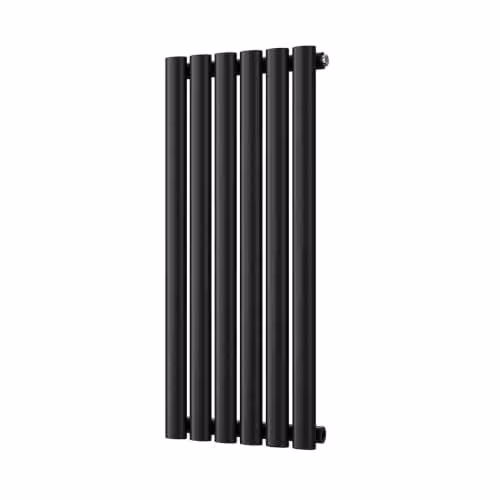 UK Radiators Omeara Black Elliptical Tube Horizontal Designer Radiator, H 80 cm x W 34.8 cm – 2