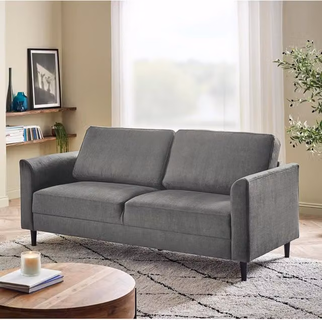 Furniturebox Logan 3 Seater Fabric Sofa in Grey