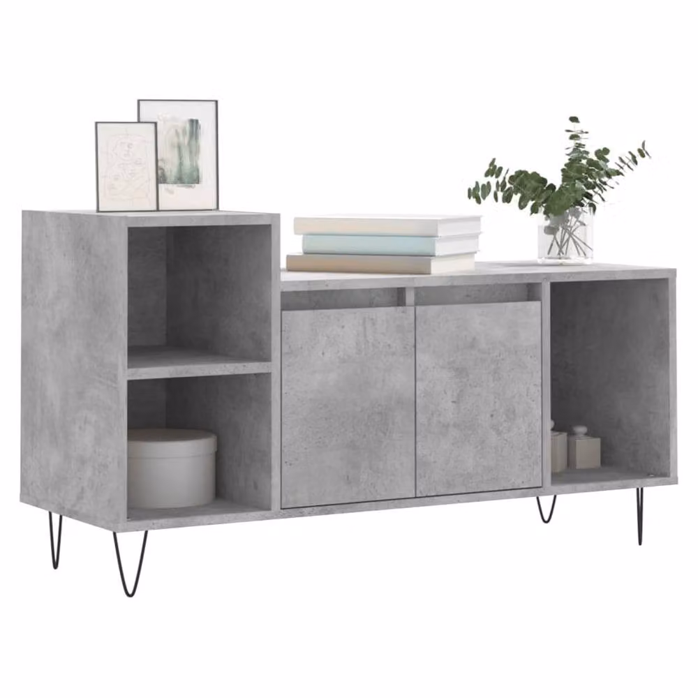 Berkfield Home Industrial TV Cabinet in Concrete Grey, W/D/H: 100 x 35 x 55 cm – 2
