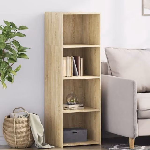 Berkfield Home Sonoma Oak Highboard in Brown, W/D/H: 40 x 41 x 124 cm