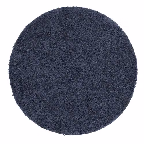 My Mat Blue Round Non-Slip Shaggy Pile Rug, Diameter: 100 cm