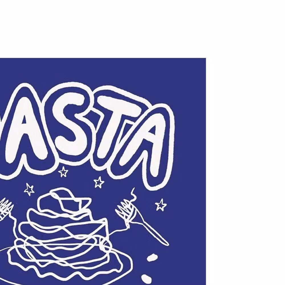 Studio Dolci Pasta Club Typography Paper Poster in Blue – 2