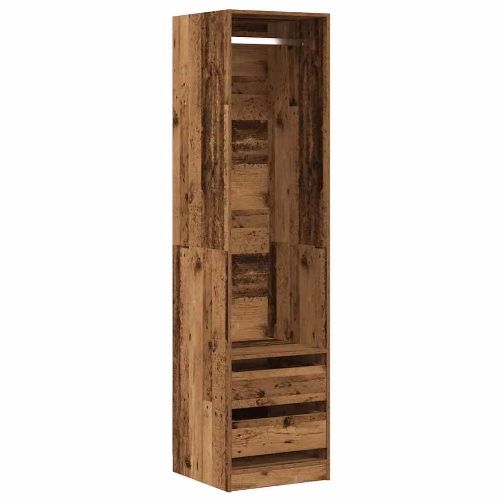 Berkfield Home Old Wood Wardrobe in Brown, W/D/H: 50 x 50 x 200 cm – 2