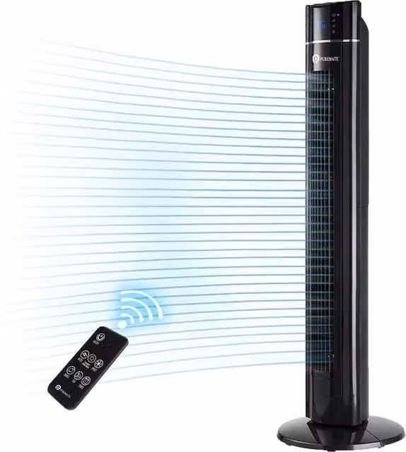 PureMate 43-inch Tower Fan with Air Purifier and Aroma Function in Black