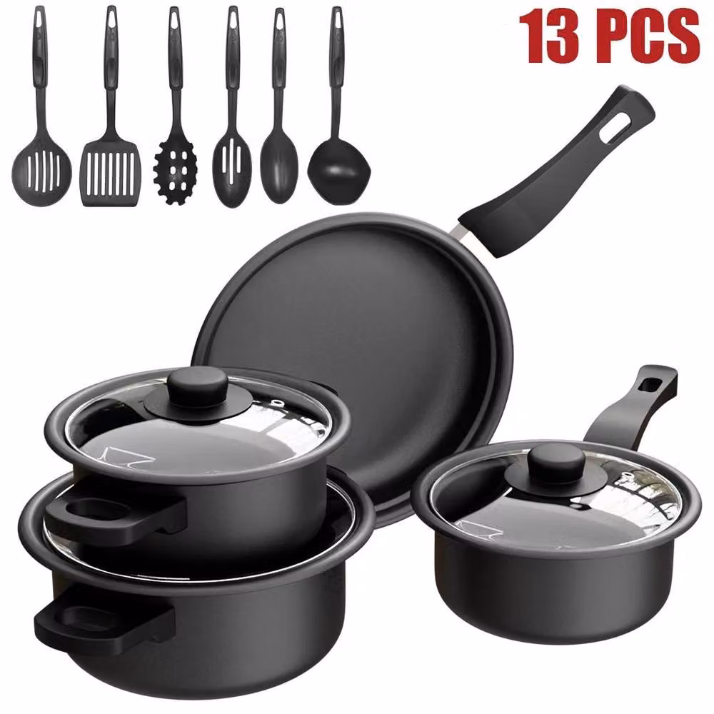 FORGEVIO 13-Piece Non-Stick Iron Pan and Pot Set in Black – 2
