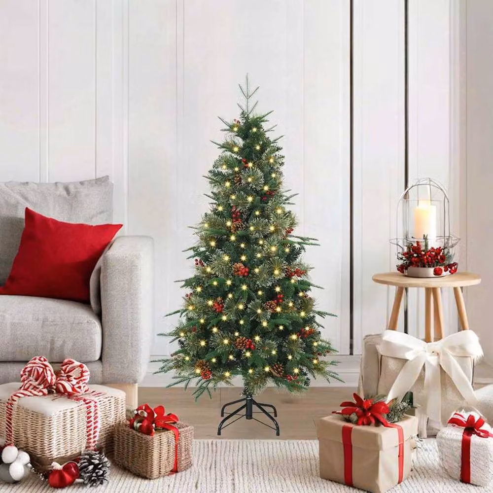 Berkfield Home Elegant Green Artificial Hinged Tabletop Christmas Tree, Height: 120 cm – 2