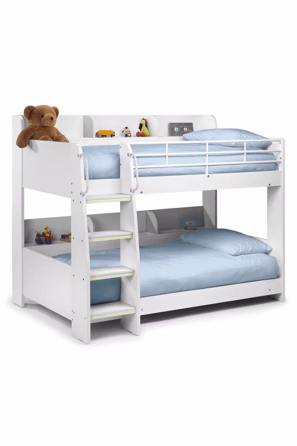 Julian Bowen Domino White Solid Wood Bunk Bed with Stairs and Side Compartments, W/D/H: 161 x 90 x 137 cm – 2