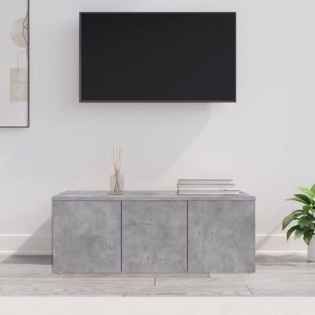 Berkfield Home Classic TV Cabinet in Concrete Grey, W/D/H: 80 x 34 x 30 cm – 1