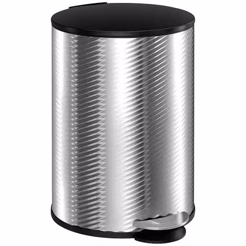 HOMCOM 20L Stainless Steel Pedal Bin with Soft-Close Lid and Removable Inner Bucket, Silver, H 35.0 x W 29.5 x D 20.0 cm