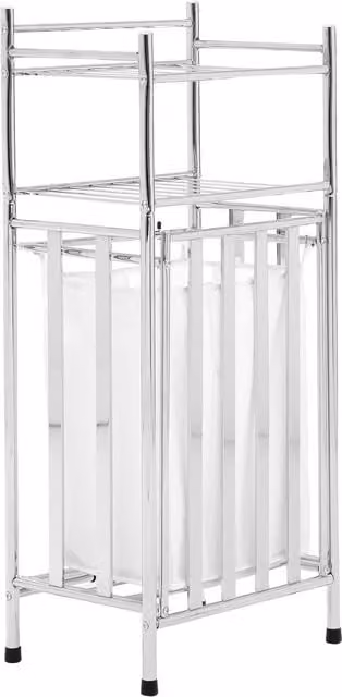 Orsina Dara Silver Metal Laundry Storage Unit with Shelves