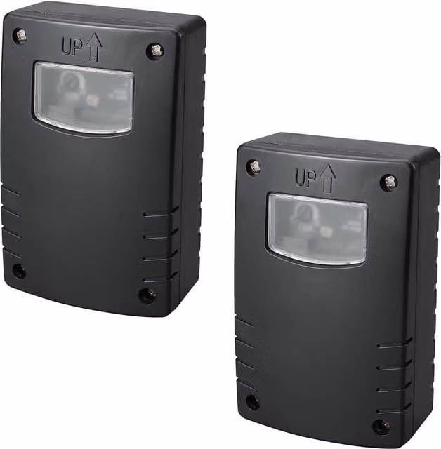 Litecraft Twilight Sensor IP44 Outdoor Photocell, 2 Pack, Black