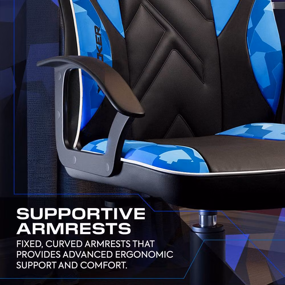 X Rocker Saturn Ergonomic Mid Back PC Gaming Chair with Swivel Base in Blue – 2