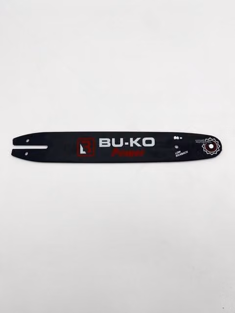 BU-KO 12 inch Low Kickback Chainsaw Guide Bar, Black Steel Professional Power Replacement Bar