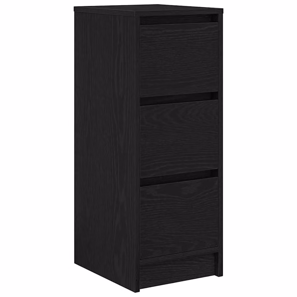 Berkfield Home Modern Black Oak Sideboard in MDF, W/D/H: 29.5 x 34.0 x 76.0 cm – 2