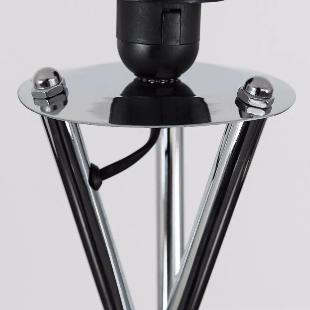 ValueLights Camden Modern Polished Chrome Metal Tripod Floor Lamp with White Fabric Cylinder Shade – 2